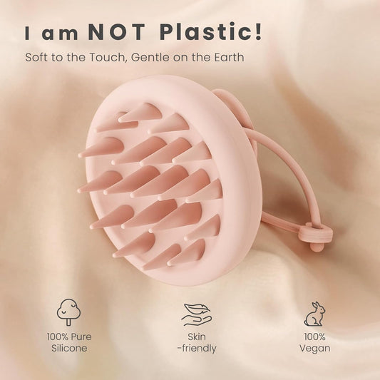 AIMIKE Scalp Massager - Silicone Shampoo Brush for Hair, Dandruff Removal & Hair Growth Stimulator - Exfoliator for Dry & Wet Scalp