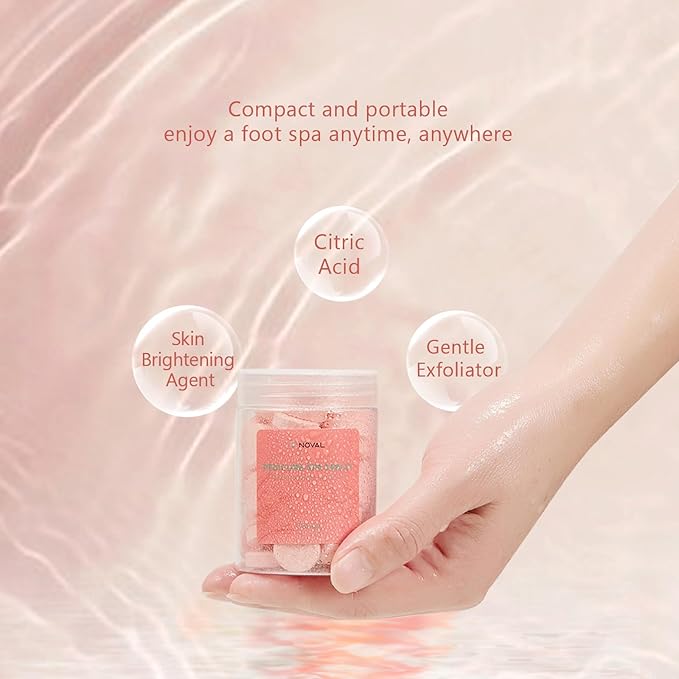 NOVAL Pedicure Spa Tablet - Fast Dissolving, Gentle & Portable Foot Soak for Softening Calluses & Hydrating Skin, Orange Scent