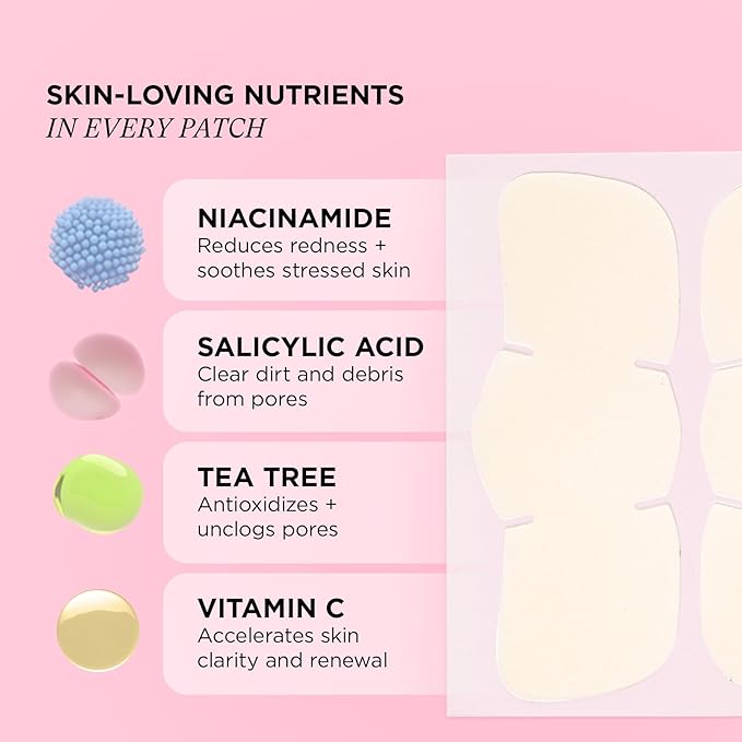 ZitSticka Hydrocolloid Surface Area Pimple Patches for Face - Clarifying Pore & Blemish for Large Zit T-Zone Coverage - Zit Sticker Absorbs Oil, Unclogs Pores, & Targets Clusters (NOSE PACK 8PC)