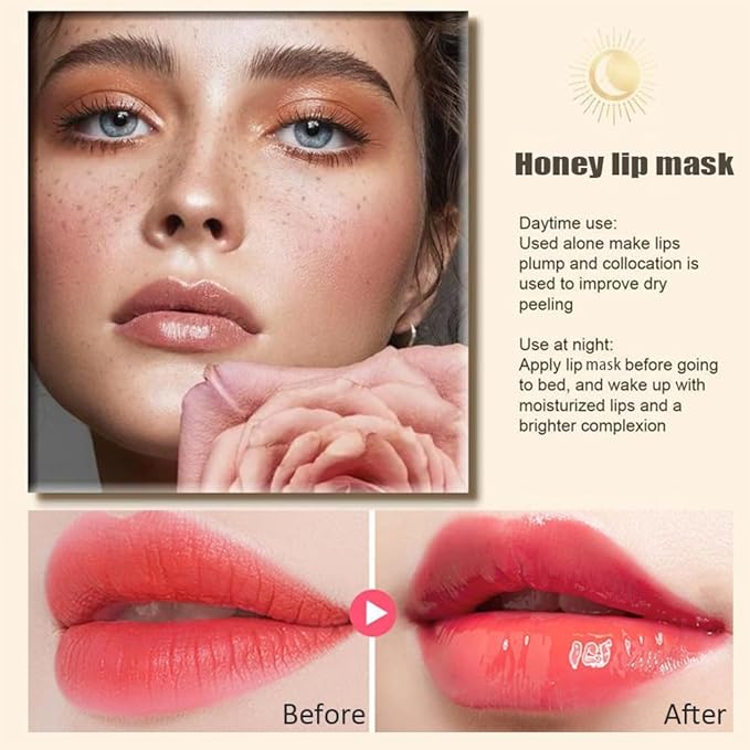 5PCS Bee Lip Balm Honey Pot，Honey&Strawberry&Watermelon&Cherry&Apple Lip Mask Overnight Propolis Moisturizing Lip Balm Hydrating Prevention Dry and Crack Lip Scrubs Exfoliator Lip Wrinkle Care