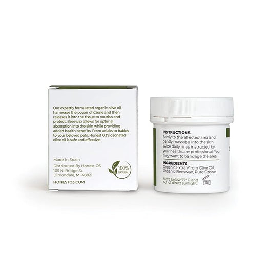 Olive Oil | Topical Ozone Oil Infused Skin Care | Ozonated Oil to Nourish, Protect & Cleanses | For People & Pets | 3.38 Fluid Ounces