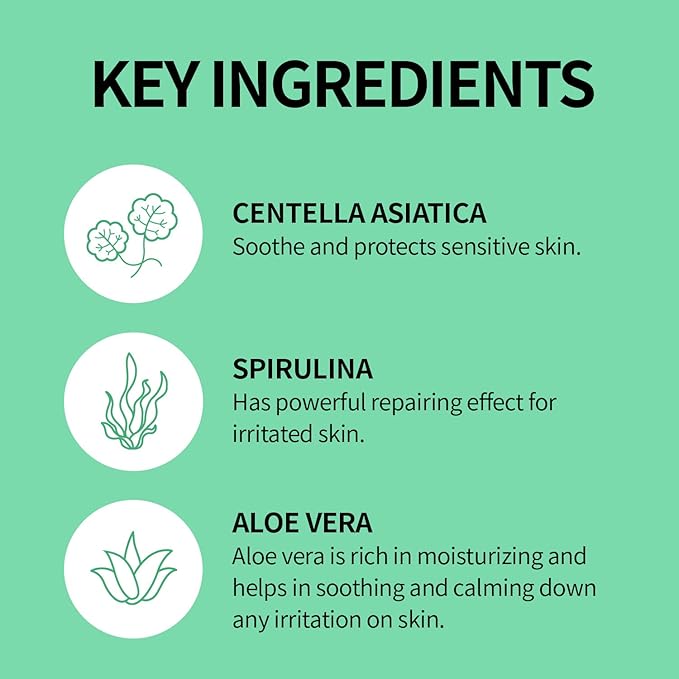 CICA GREEN CREAM (1.7oz) |100% vegan, EVE Vegan Certified, cruelty free| great vegan cosmetics for acne and blemishes and balances skin