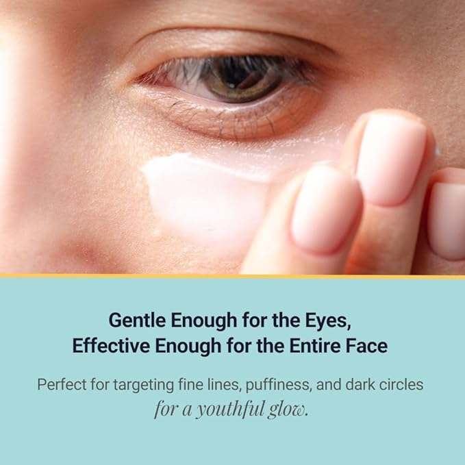 Eye Cream with SYN-BIO B-Glucan - Reduces Wrinkles, Brightens Dark Circles, Hydrates & Firms Skin - Gentle for All Skin Types - Quick Absorbing, Non-Sticky Formula