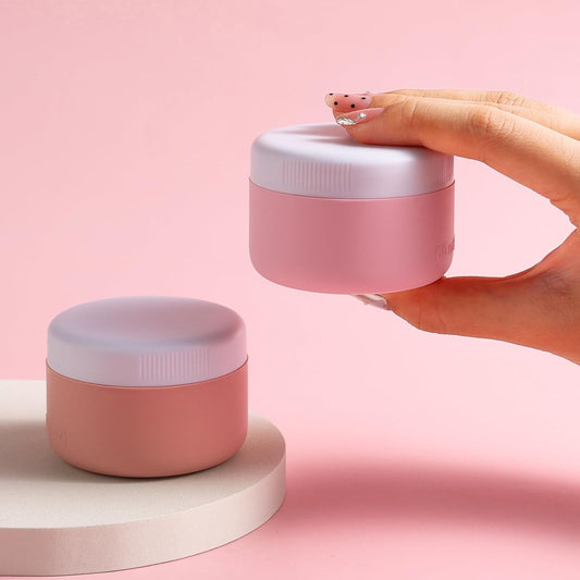 Travel Containers for Toiletries, Silicone Cream Jars BPA-Free, Leak-proof 2oz Travel Size Containers, Portable Size Silicone Jars with Lid for Cosmetic Face Hand Body Cream (4 Pack)