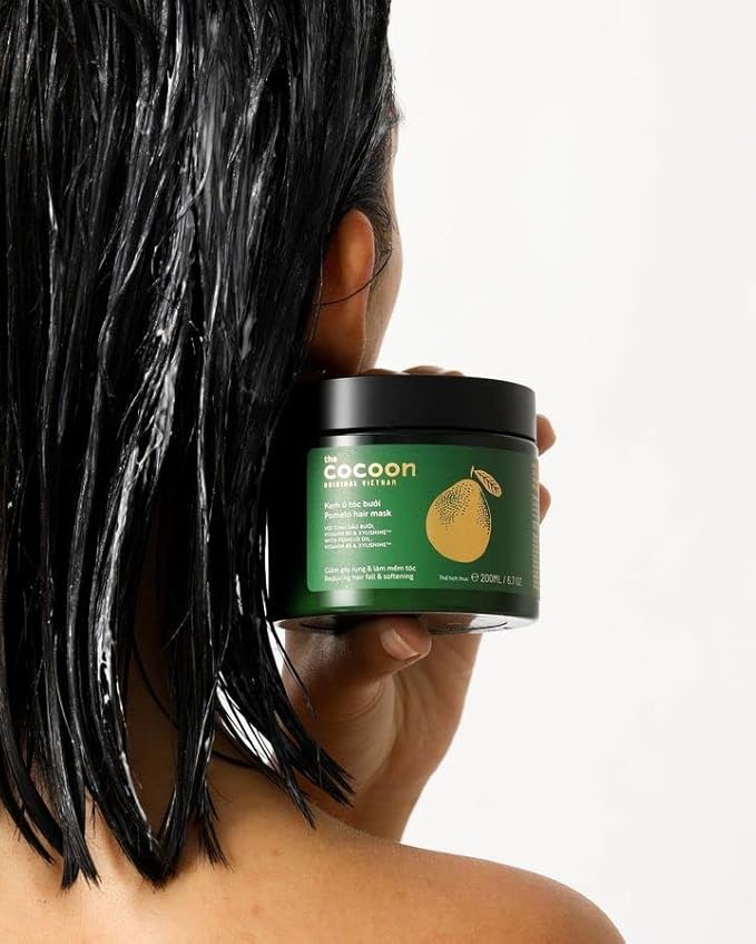 Cocoon Pomelo Essential Oil Hair Mask with Xylishine & Amino Acid | Sulfate Free Vegan Treatment to Soften, Reduce Loss & Volumize Hair Growth | for Thinning, Damaged & Breakage Hair 6.76 fl oz