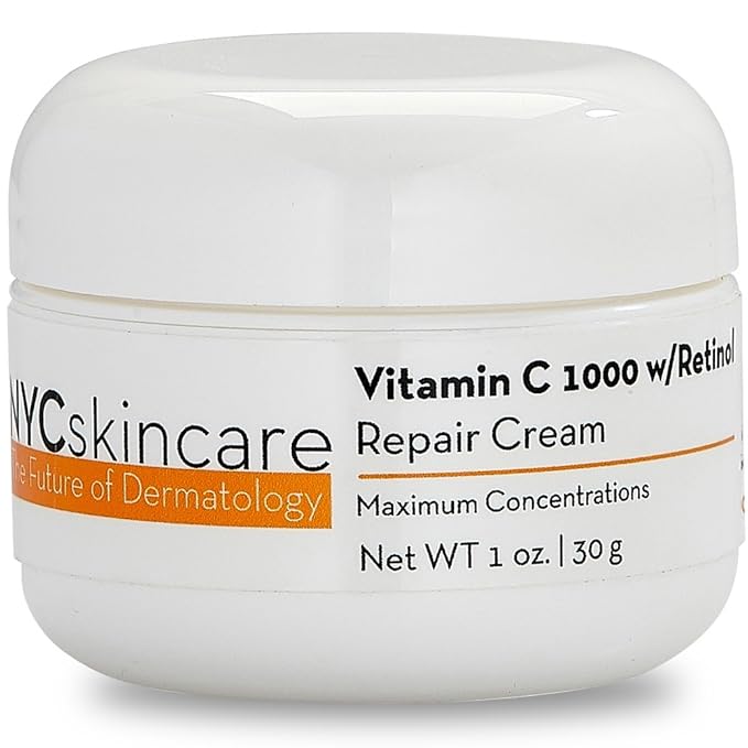 Vitamin C w/Retinol 1,000 Cream for Face | w/Jojoba Oil, Squalane & Antioxidants | Professional Quality | May Help Smooth Appearance of Fine Lines & Wrinkles, Brightens Complexion 1oz
