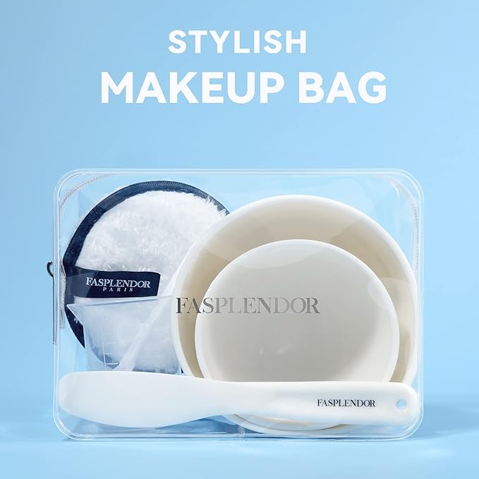 Peel-off Alginate Powder Face Mask with 9 in 1 Face Mask Mixing Bowl Set, SPA Quality, 240g/8Pcs