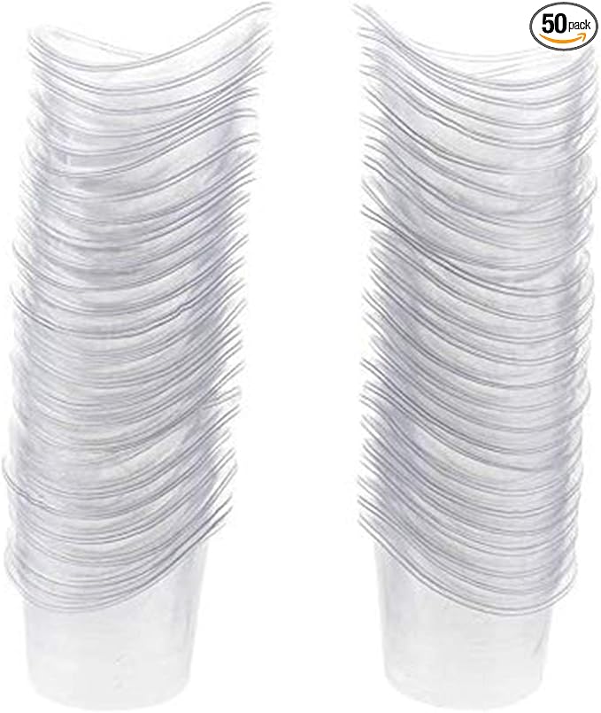 YouU Non Sterile Eye Wash Cups Portable Disposable Measuring Cup 5ml/8ml Eye Flush Cleaning Cups Vials for Storage or First Aid Kit Use (50 pcs/Plastic)