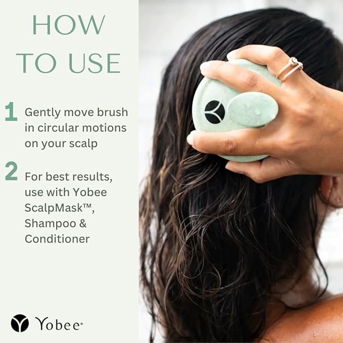Yobee Scalp Massager - Gentle Head Massager with Soft Silicone Bristles - for Removing Dandruff & Buildup & Promoting Hair Growth - Exfoliator & Stress Relief Scalp Scrubber for All Hair Types