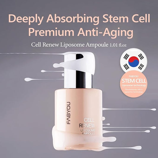 Cell Renew Liposome Ampoule 1.01 fl oz – Anti-Aging EGF Stem Cell Serum for Face, Korean Skin Care for Skin Repair, Deep Hydration & Firming
