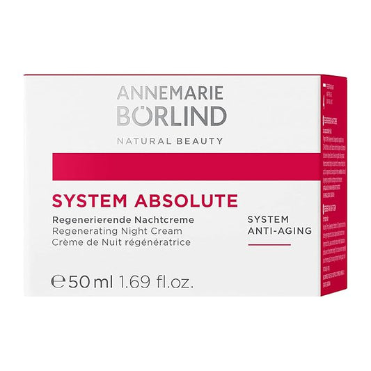 ANNEMARIE BÖRLIND - SYSTEM ABSOLUTE Regenerating Night Cream - Anti Wrinkle Moisturizer with Retinol, Aloe, Algae and Meadowfoam Extracts - Nourishes, Tones, and Hydrates - 1.69 Fl. Oz