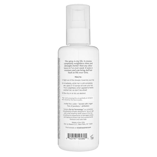 Kristin Ess Hair Weightless Shine Working Hair Serum for Dry Damaged Hair - Frizz Taming, Anti Breakage, Moisture Locking + Shine Enhancing - Color + Keratin Safe, 1.7 fl. oz.