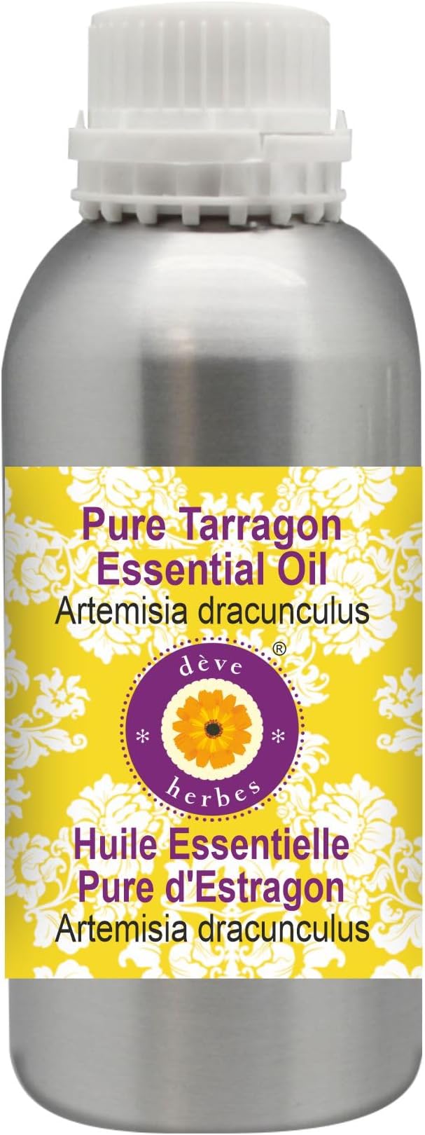 Deve Herbes Pure Tarragon Essential Oil (Artemisia Dracunculus) Steam Distilled 630ml (21 oz)
