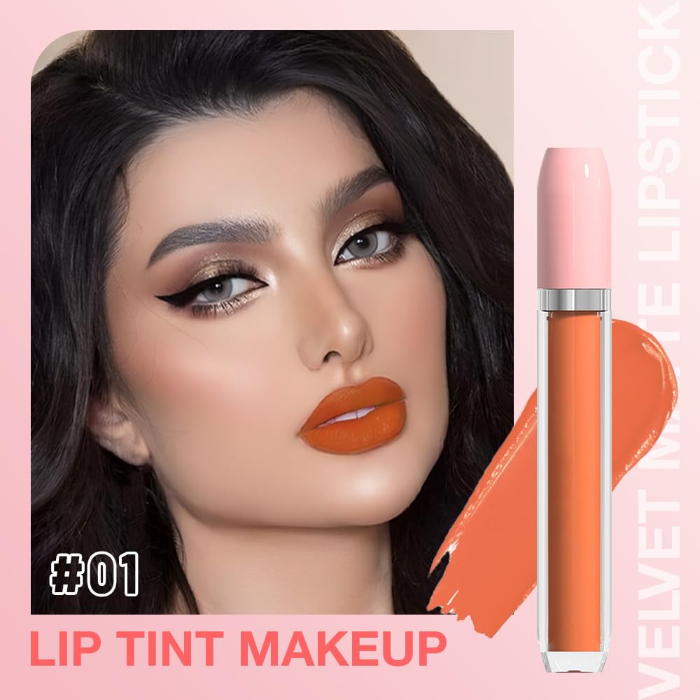 BINGBRUSH Super Matte Longwear No-Budge Stay On Smudge Proof Liquid Lipstick Long Lasting Makeup for Women,Highly Pigmented Color and Instant Shine, Cheeky