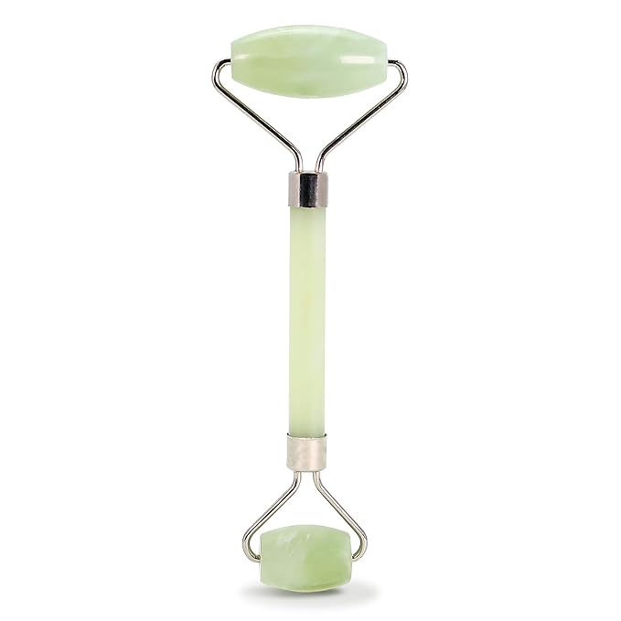 Jade Roller for Face - Improves Skin Tone and Blood Circulation - Skin Care Face Roller Reduces Under-Eye Puffiness and Dark Circles