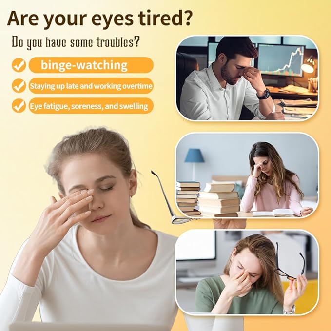 20 Packs Steam Eye Masks for Dry Eyes, Warming Eye Mask, Relief Eye Fatigue & Dark Circle, Heat Sleep Eye Mask for Puffy Eyes, Disposable Moist Hot Compress Eye Patch for Sleeping (Chamomile)