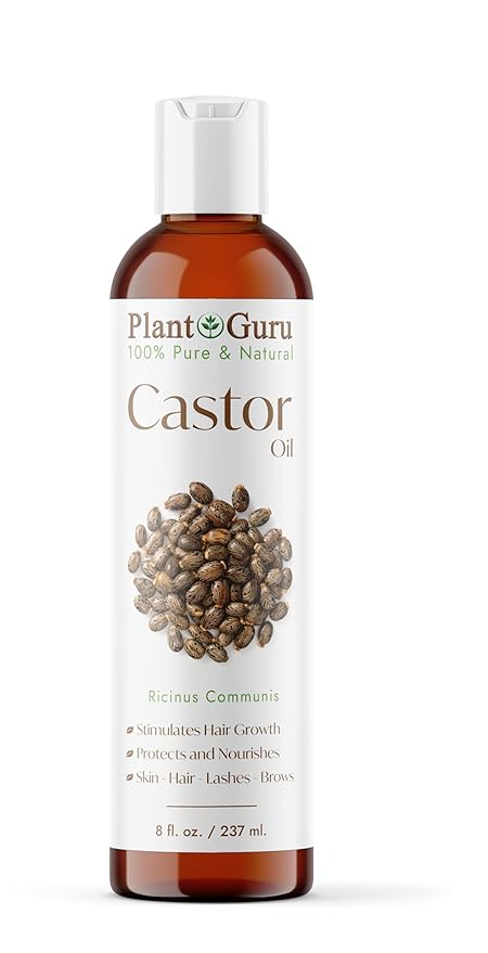 Castor Oil 8 fl. oz. Unrefined, 100% Pure Natural Hexane-Free, USP Grade, Hair Growth, Eyebrows and Eyelashes. Skin, Face and Body Moisturizer.