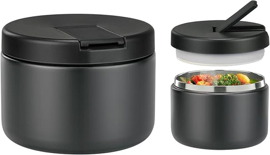 12oz Food Thermo for Hot Food Insulated Vacuum Soup Jar with Buckle Lid, Stainless Steel Wide Mouth Leak Proof Lunch Container