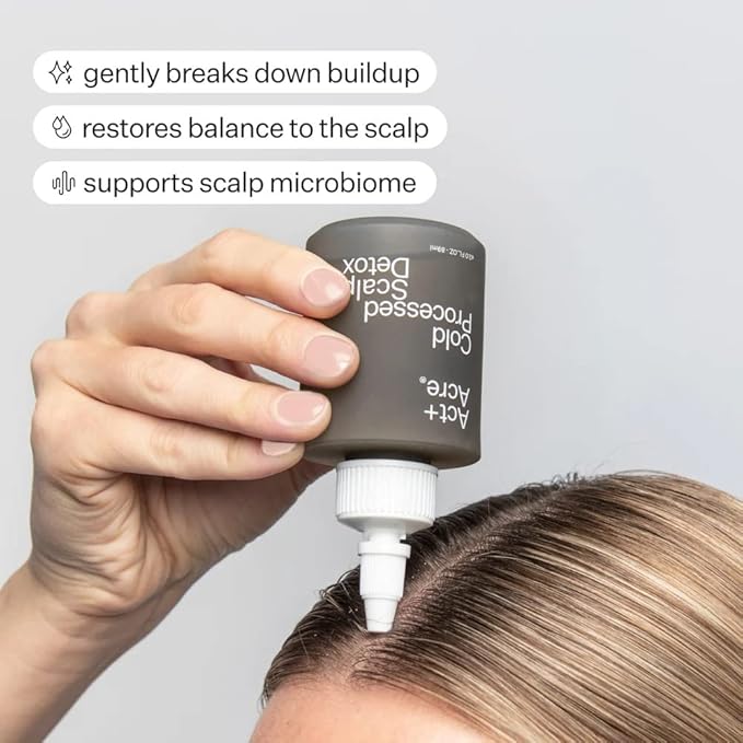 ACT+ ACRE Cold Processed Scalp Detox Oil - Sulfate-Free Care for Flaky, Dry and Itchy Scalp - Promotes Thicker, Fuller-Looking Hair