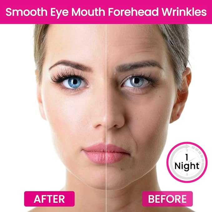 evpct 128Pcs Face Facial Medical Wrinkle Tapes Wrinkle Patches for Face Wrinkles Overnight, Smile Line Patches Face lifting tapes, Face oil Tape Smoothing Silicone face Forehead Wrinkle Patches