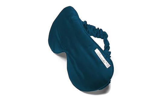 Branche Beauty Belle De Nuit Sleep Mask - Silk Eye Mask 6A Silk 22 Momme Eye Cover Sleepover Shade Blindfold Mask for Luxury Sleep in Total Darkness (Sapphire)