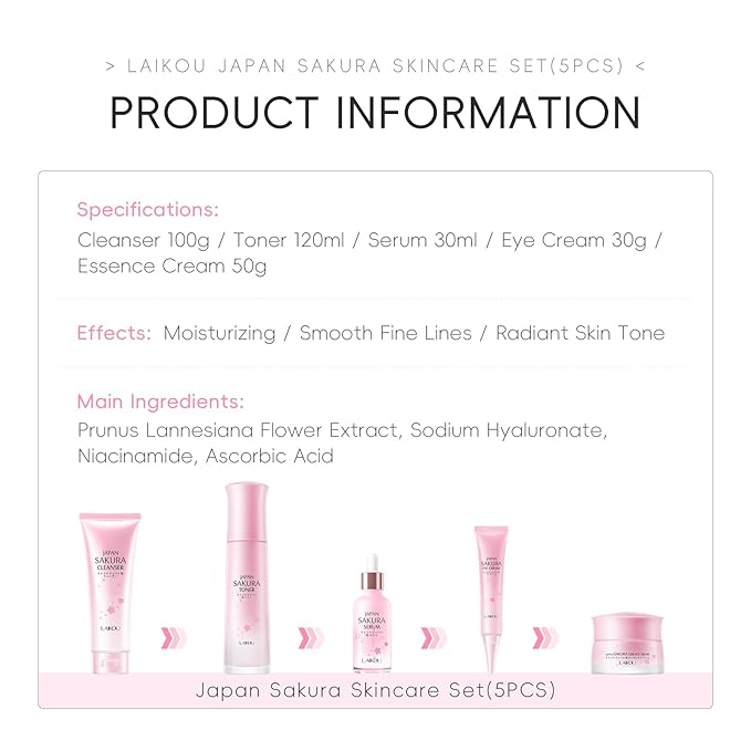 Skin Care Set, Skincare Gift Set, Skin Care Routine Kit for Women, Teen Face Care Kit Girls with Cleanser, Toner, Eye Cream, Serum, Essence Cream Mother's Day Christmas Birthday Daughter Wife