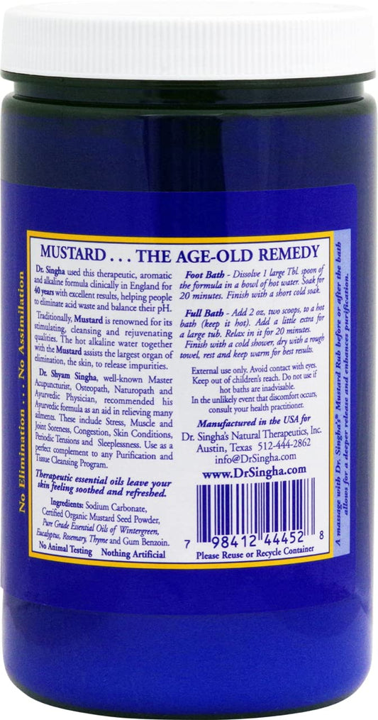 Dr. Singha’s Mustard Bath – Therapeutic Bath Salts for Relaxation, Soothing Comfort & Refreshing Aroma – 28 oz Aromatherapy Soak with Mustard Seed & Essential Oils - Bathing Alternative to Epsom Salt