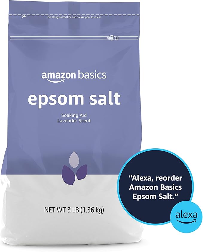 Amazon Basics Epsom Salt Soaking Aid, Lavender Scented, 3 Pound, 2-Pack (Previously Solimo)