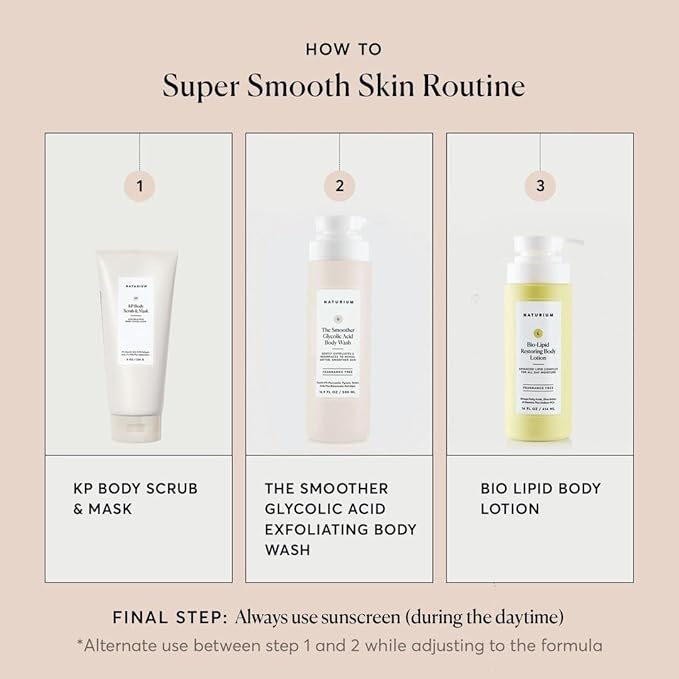 Naturium KP Body Scrub & Mask for Keratosis Pilaris, Bump Eraser Shower Scrub & Exfoliator for Skin, 8 oz