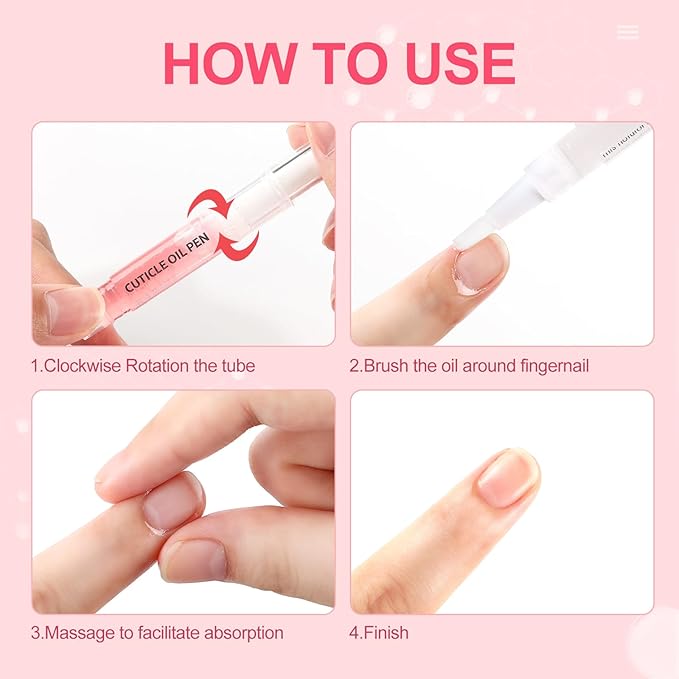 COSCELIA 8pcs Cuticle Oil for Nails Cuticle Oil Pen Bulk for Nail Care Gel Polish Softener and Strengthener Natural Moist Gel Nail Nourishment Treatment Manicure Tools DIY Gifts for Women