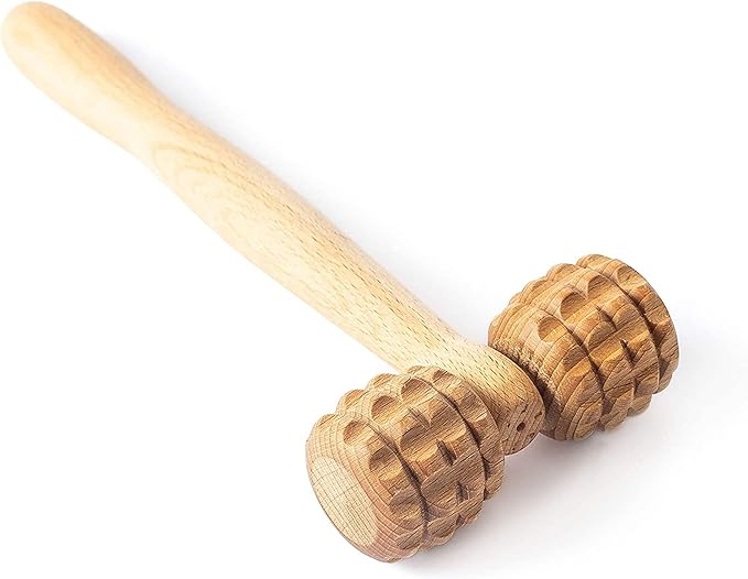 Tuuli Accessories - T-Shape Massage Roller, Body and Face Roller, Multi-Functional Facial Massager, Helps Ease Muscle Tension and Supports Skin Health, Wooden Roller Massager Tool
