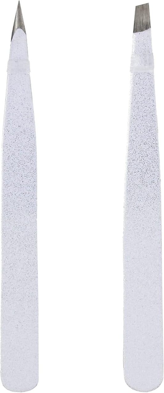 Amazon Basics Eyebrow Tweezers - Stainless Steel, 2 Pack