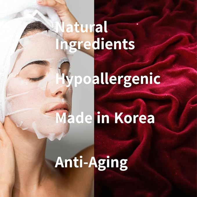 ELT Wellcero (1 Count 5pcs) Korean Face Masks, Brightening Mask, Vitamin C, Anti-Aging Wrinkle Fighting, Deep Collagen Mask, Korean Skin care (Collagen (1 count 5pcs))