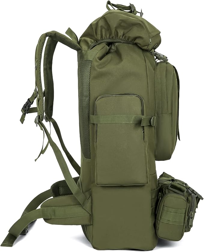 100L Camping Hiking Backpack,Molle military Tactical rucksack backpack,Waterproof Lightweight Hiking Backpack (Army Green)