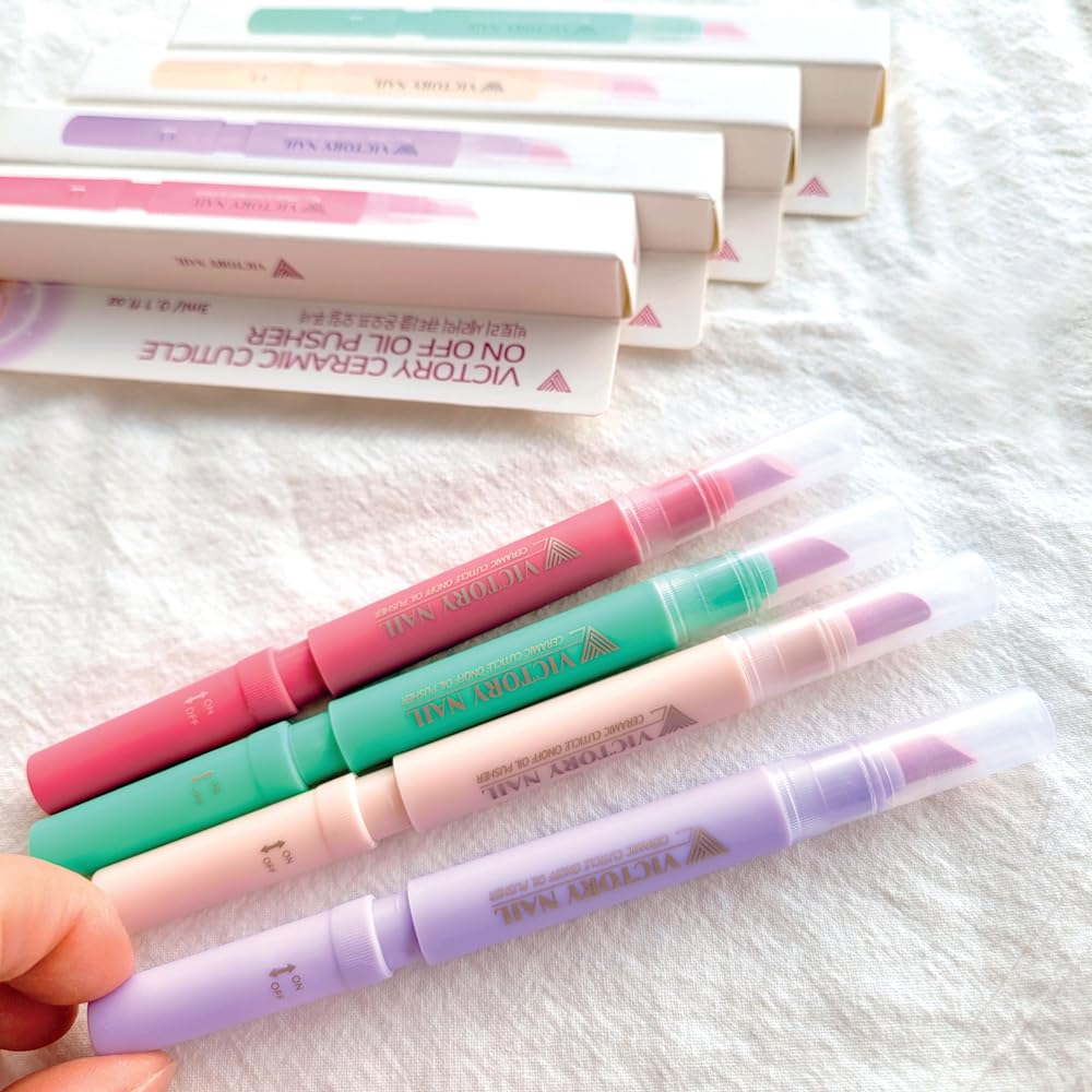 1PCS Ceramic Cuticle On/Off Oil Pusher Cuticle Pusher (Light purple)