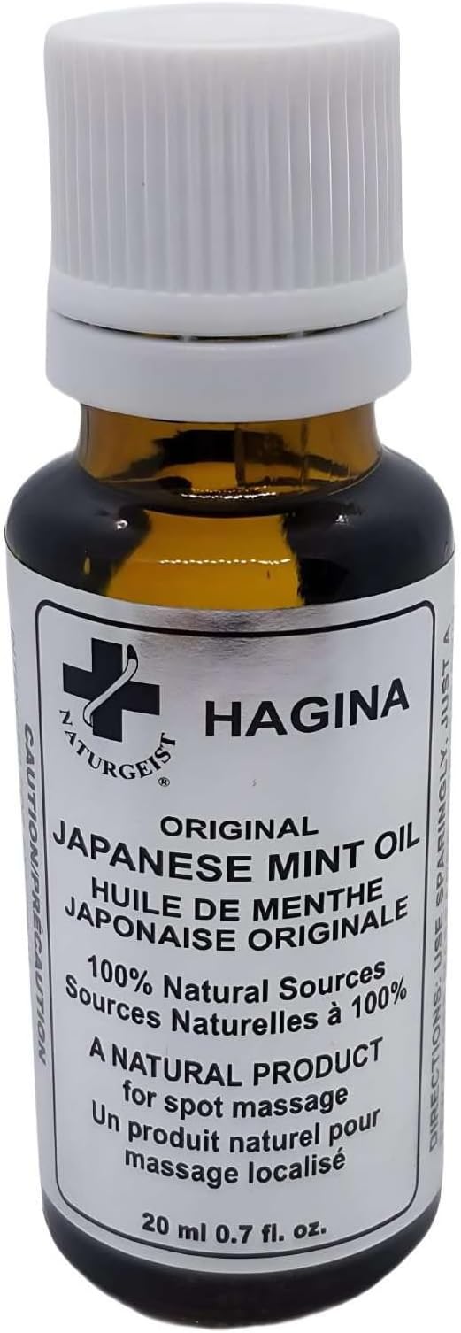 Hagina Original Japanese Mint Oil | 100% Natural Product for Spot Massage | Helps Promote Circulation & Sinus Congestion Relief Oil (20ml)