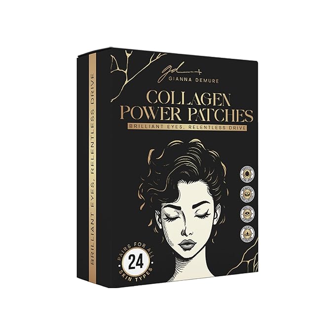 Under Eye Patches for Dark Circles and Puffiness – 24 Collagen Pairs for Puffy Eyes, Wrinkles & Bags – Gold Gel Eye Mask Vegan & Cruelty-Free