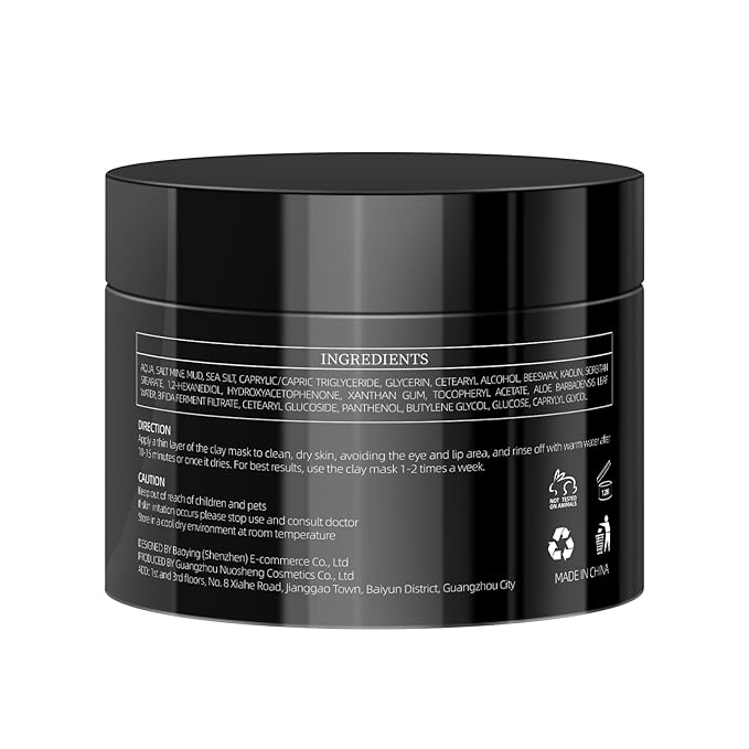 Deep Cleansing Mud Mask - Purifying Clay Facial Mask for Blackhead Removal, Pore Minimizer & Oil Control, Natural Exfoliating Detox Mask for Sensitive, Oily & Dry Skin, 10.58 Oz (300g)