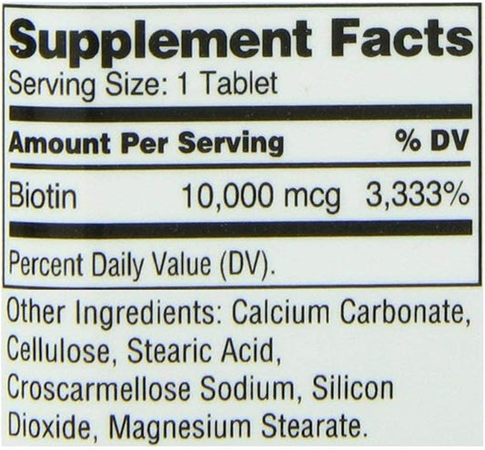 21st Century Biotin Tablets, 10,000 mcg,2 Count