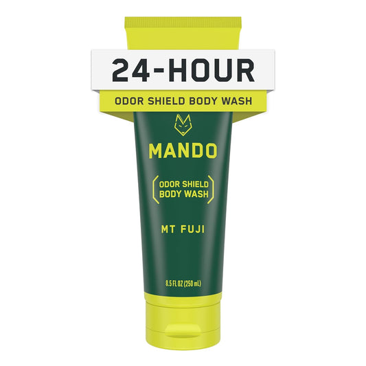 Mando Odor Shield Body Wash - 24 Hour Control - Removes Odor Better than Soap - SLS and Paraben Free, Skin Safe - 8.5 Ounce (Mt Fuji)