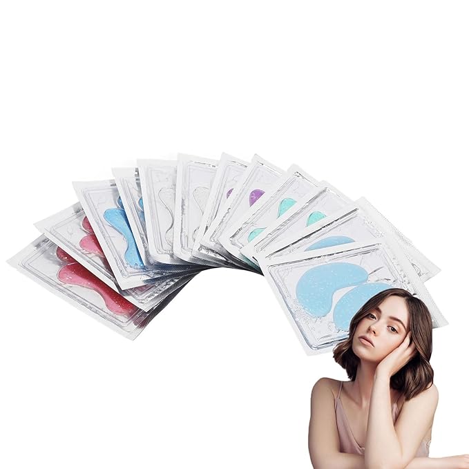 Zetiling 8 Pack Reusable Ice Gel Eye Pad for Puffy Eyes, Hot Cold Eye Mask, Deep Hydration and Anti Aging Effects