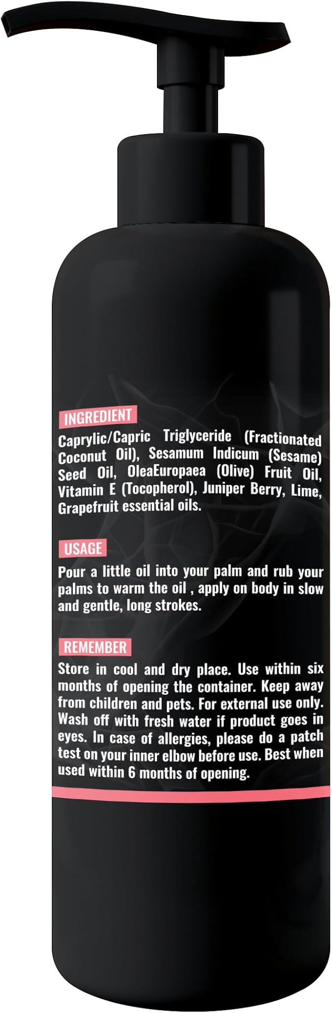 Organic - Berry Full Body Massage Oil - Revitalising, Detoxifying | No Stain & Non-Sticky | with Fractionated Coconut Oil, Lime & Juniper Berry Oil - 8.45 Fl Oz