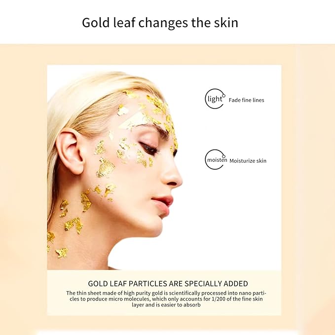 BLUE LOVE 2PC 24K Gold Foil Hyaluronic Acid Serum for Women & Men - Anti-Aging Essence for Deep Moisturization and Dark Spot Reduction - Radiant Skin Care Solution