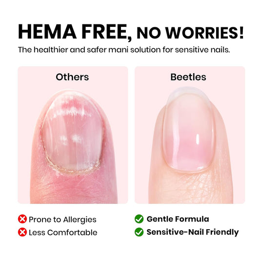 Beetles HEMA Free Builder Nail Gel with No Wipe Top Coat Gel Nail Polish and Base Coat Set for Nails Shine Finish and Long Lasting Upgraded Safe Low-Sensitivity Formula Nail Gifts for Women