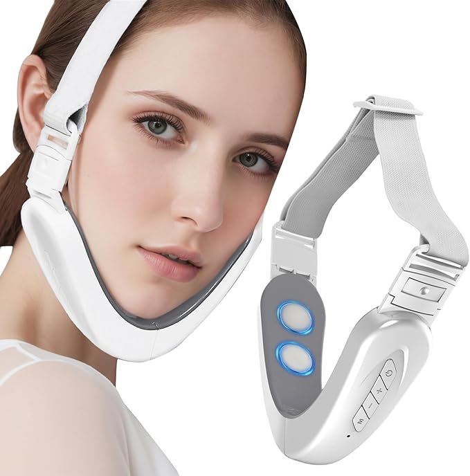 Double Chin Machine, Facial Massager for Women 6 Modes and 12 Intensity Levels Electric Double Chin Device, Smart Double Chin Face Lift Device with Magnetic Massage