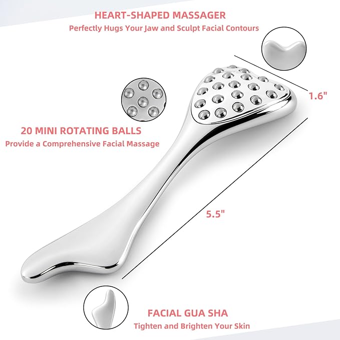 Stainless Steel Rabbit Gua Sha and Dolphin Facial Roller