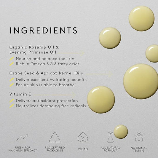 NUORI Perfecting Facial Oil| Nourishing and Regenerating, With Omega 3+6 and Vitamin E, For All Skin Types, All Natural, 20 ml / 0.7 fl oz