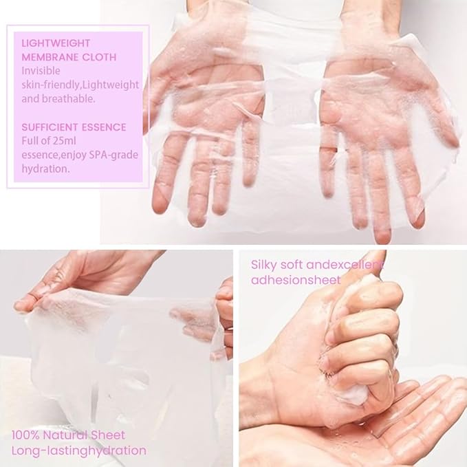 Face Sheet Mask Skincare,Hydrating Spa Face Mask For Sensitive Skin,Moisturize,Nourish for All Skin Types,Natural Skin Care Spa Face Mask for Women Men Girls,Pack of 6