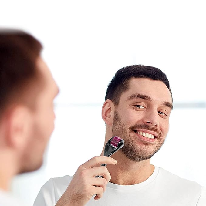 Derma Roller 1.5mm for Face, Body and Scalp -Microneedle Roller for Men and Women with 540 Titanium Roller - Beard Roller for Hair & Beard