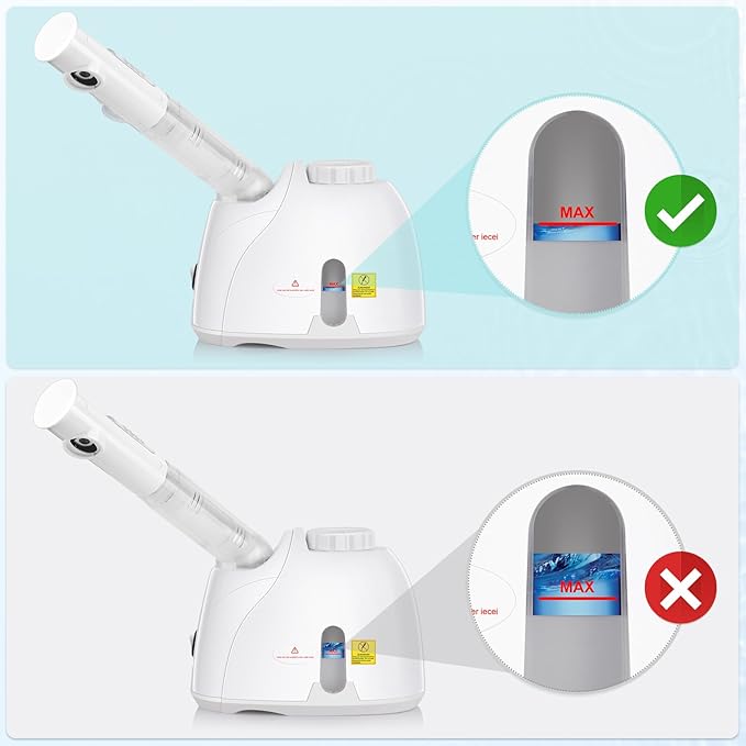 NewWay Facial Steamer Plus Extendable Arm Steaming Warm Mist Humidifier for Face Spa Sinuses Moisturizing, Salon or Homeuse